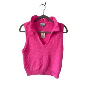 NWT Ganni cutout pointelle knit turtleneck top - Small